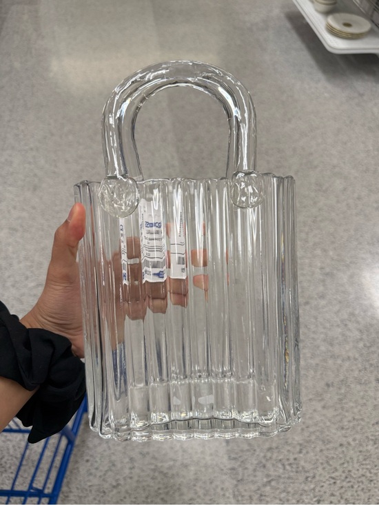 Other - Clear Ribbed Glass Flower Vase Bag - Transparent